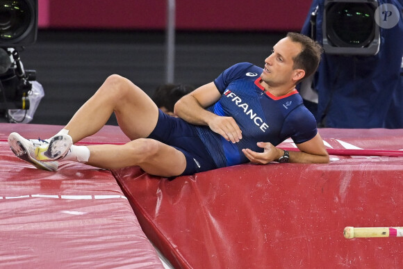 Renaud Lavillenie (Fra) lors de la finale du saut à la perche hommes sur son dernier saut aux Jeux Olympiques de Tokyo 2020, au stade olympique, à Tokyo, Japon, le 3 août 2021. © Jean-Baptiste Autissier/Panoramic/Bestimage