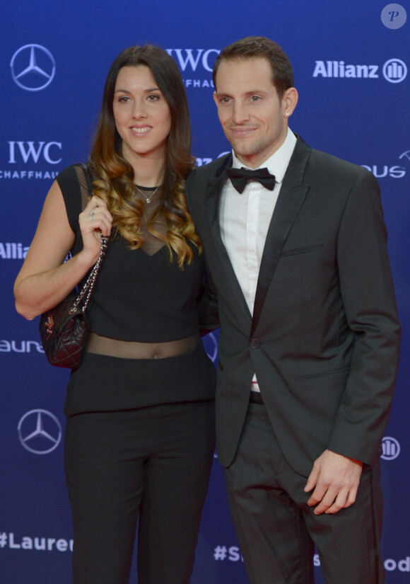 Renaud Lavillenie et sa compagne Anaïs Poumarat - Soirée des Laureus World Sport Awards 2017 à Monaco le 14 février 2017. © Michael Alesi/Bestimage