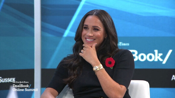 Meghan Markle sur le plateau de l'émission "Minding the Gap" à Los Angeles, le 9 novembre 2021.