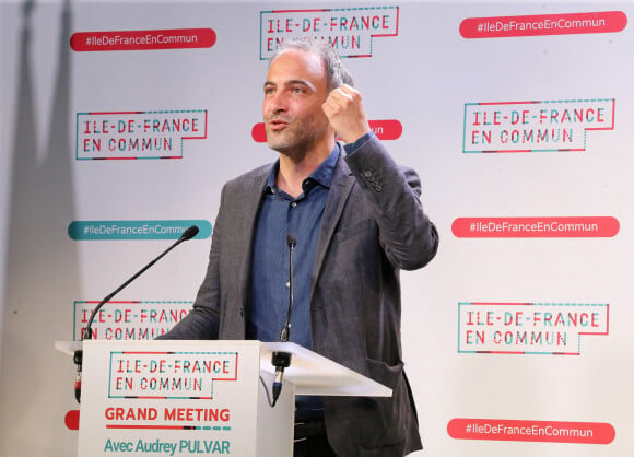 Raphaël Glucksmann - Grand meeting de Audrey Pulvar pour les élections régionales au gymnase Japy à Paris le 16 juin 2021.