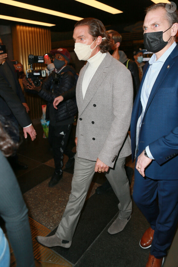 Matthew McConaughey - People à la sortie des studios NBC à New York le 15 décembre 2021. 