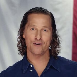 Matthew McConaughey anime l'émission "We're Texas" en visioconférence pour venir en aide aux victimes de la tempête hivernale. Le 22 mars 2021. 