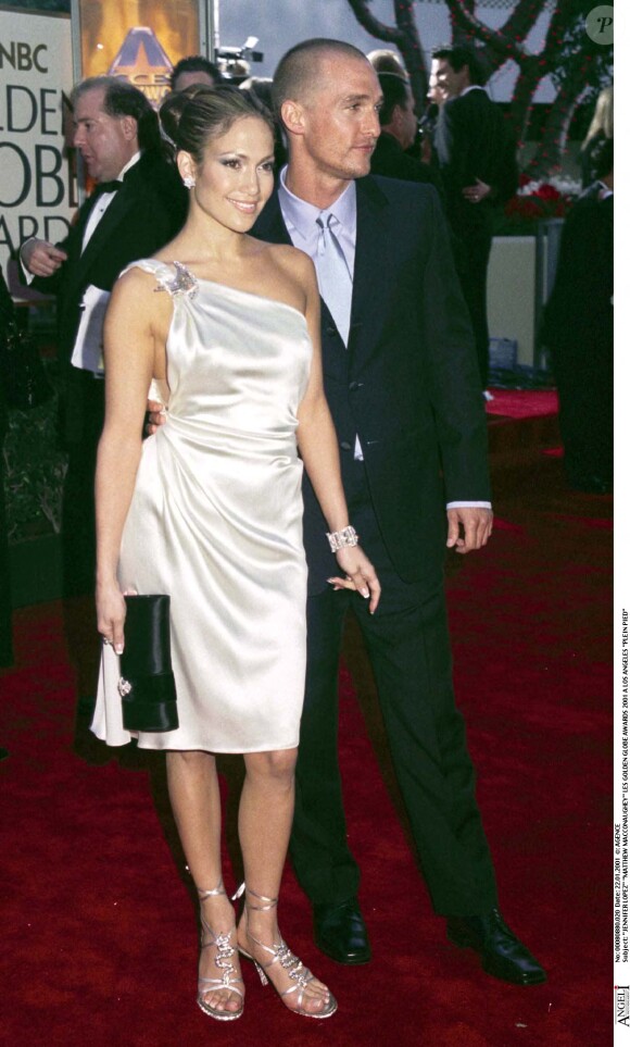 Jennifer Lopez et Matthew McConaughey aux Golden Globes 2001 à Los Angeles.