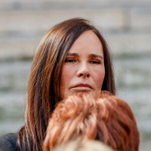 Nathalie Marquay - Obsèques de Jean-Pierre Pernaut en la Basilique Sainte-Clotilde à Paris le 9 mars 2022. © Cyril Moreau / Bestimage