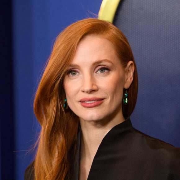 Jessica Chastain au photocall du dîner des nominés de la 94ème édition des Oscar à Los Angeles, le 7 mars 2022.