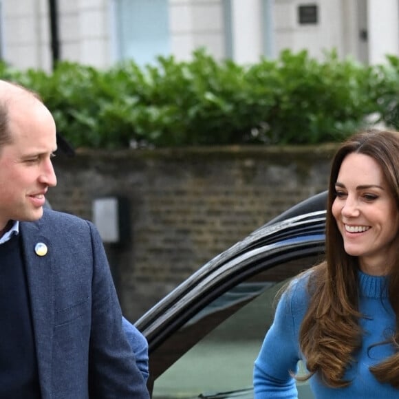 Le prince William et Kate Middleton, Duc et Duchesse de Cambridge, arrivent au centre culturel ukrainien à Londres, pour découvrir les efforts extraordinaires déployés pour soutenir les Ukrainiens au Royaume-Uni et dans toute l'Europe. Le 9 mars 2022.