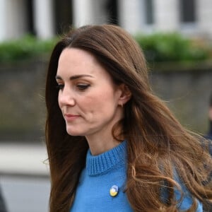 Le prince William et Kate Middleton, Duc et Duchesse de Cambridge, arrivent au centre culturel ukrainien à Londres, pour découvrir les efforts extraordinaires déployés pour soutenir les Ukrainiens au Royaume-Uni et dans toute l'Europe. Le 9 mars 2022.