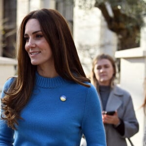 Le prince William et Kate Middleton, Duc et Duchesse de Cambridge, arrivent au centre culturel ukrainien à Londres, pour découvrir les efforts extraordinaires déployés pour soutenir les Ukrainiens au Royaume-Uni et dans toute l'Europe. Le 9 mars 2022.