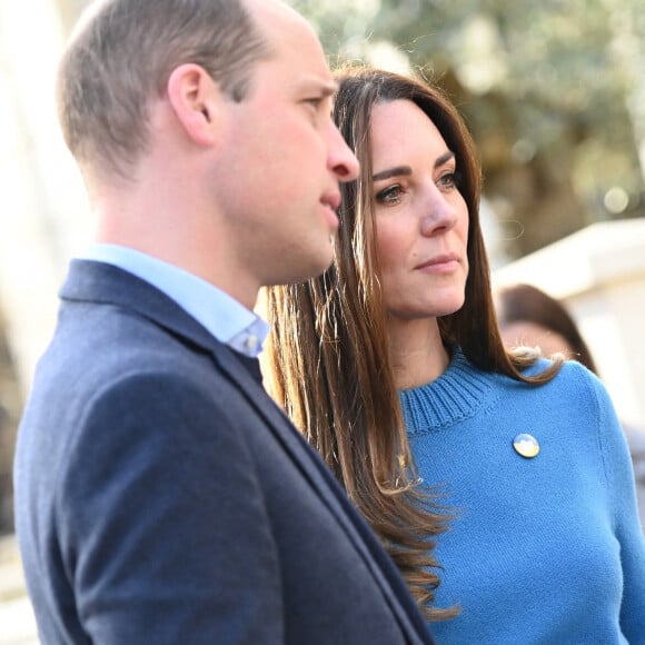 Le prince William et Kate Middleton, Duc et Duchesse de Cambridge, arrivent au centre culturel ukrainien à Londres, pour découvrir les efforts extraordinaires déployés pour soutenir les Ukrainiens au Royaume-Uni et dans toute l'Europe. Le 9 mars 2022.