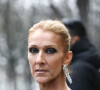 Céline Dion arrive au défilé de mode Haute-Couture printemps-été " Alexandre Vauthier" au Grand Palais à Paris