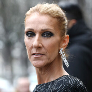 Céline Dion arrive au défilé de mode Haute-Couture printemps-été " Alexandre Vauthier" au Grand Palais à Paris