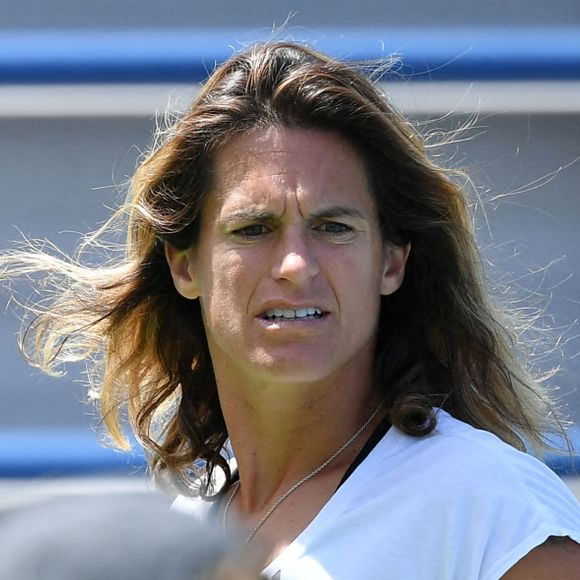 Lucas Pouille et sa coach Amélie Mauresmo - Les joueurs de tennis s'entraînent lors du tournoi US Open au sein de l'USTA National Tennis Center à New York, le 25 août 2019. © Antoine Couvercelle / Panoramic / Bestimage 
