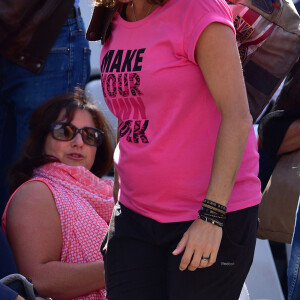 Amélie Mauresmo enceinte - People dans les tribunes des Internationaux de France de tennis de Roland Garros le 3 juin 2015. 