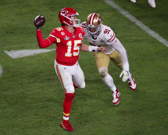 Patrick Mahomes - Les Chiefs de Kansas City remportent le Super Bowl (31 - 20) face aux 49ers de San Francisco au Hard Rock Stadium de Miami, Floride, Etats-Unis, le 2 février 2020. © Mario Houben/CSM/Zuma Press/Bestimage