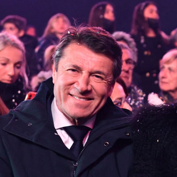 Christian Estrosi, le maire de Nice, et sa femme Laura Tenoudji Estrosi durant la soirée ce clôture du 137eme carnaval de Nice, Roi des Animaux, le 26 février 2022. © Bruno Bebert/Bestimage