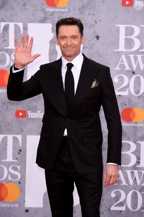 Hugh Jackman au photocall de la cérémonie des Brit Awards 2019 à l'O2 Arena à Londres le 20 février 2019. 