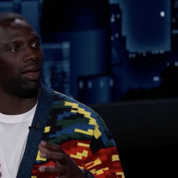 Omar Sy révèle à Jimmy Kimmel qu'il a appris l'anglais en regardant "L'Incroyable Famille Kardashian", une fois installé aux Etats-Unis, Los Angeles. Le 15 juin 2021. 