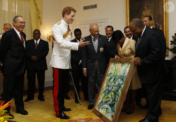 Le prince Harry lors de sa tournée aux Caraïbes (Bélize et Bahamas) en mars 2012.