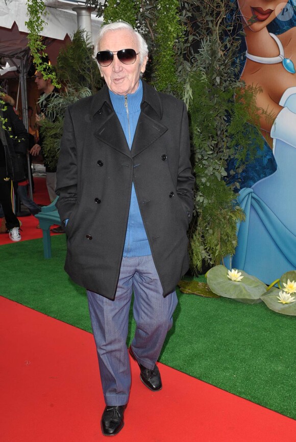 Charles Aznavour lors de l'avant-première de La Princesse et La Grenouille au Grand Rex à Paris le 17 janvier 2010