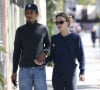 Exclusif - Lily-Rose Depp et son petit ami Yassine Stein vont prendre leur petit-déjeuner à West Hollywood le 7 mars 2022.