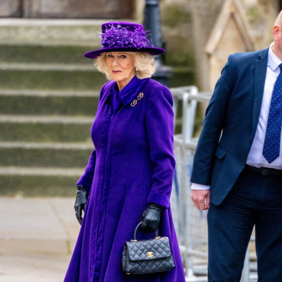 Le prince Charles, prince de Galles, et Camilla Parker Bowles, duchesse de Cornouailles, lors du service annuel du Commonwealth à l'abbaye de Westminster à Londres, Royaume Uni, le 14 mars 2022. 