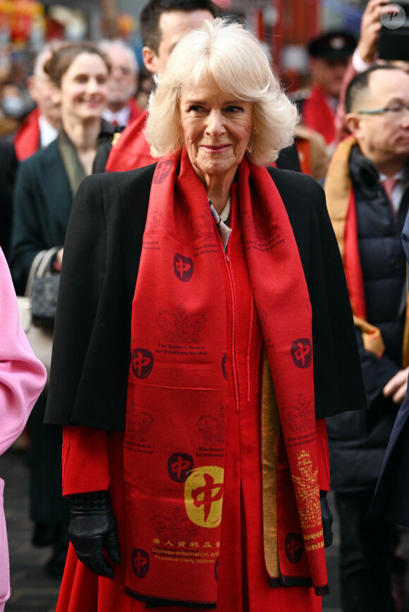 Camilla Parker Bowles, duchesse de Cornouailles, visite Chinatown à l'occasion du Nouvel An lunaire à Londres, Royaume Uni, le 1er février 2022. 