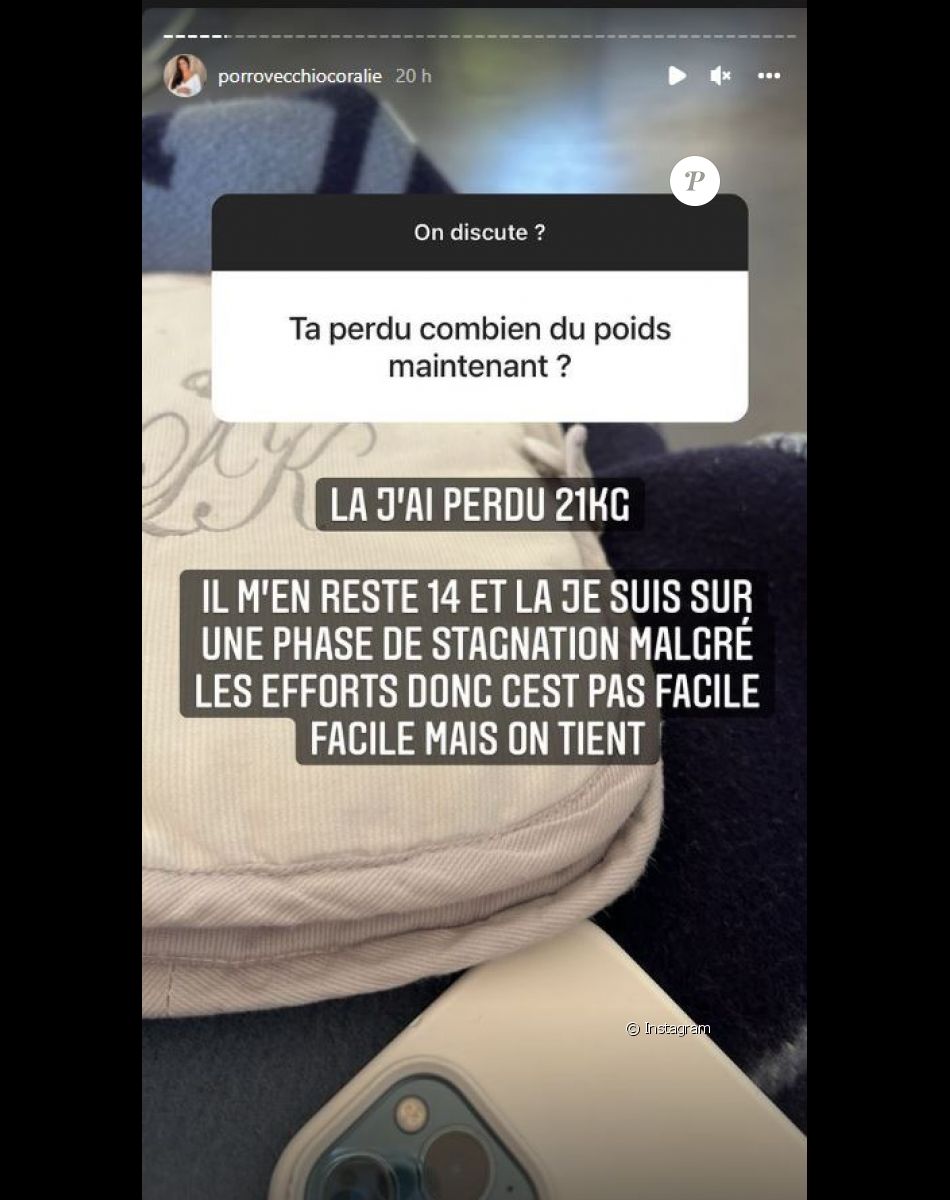 Coralie Porrovecchio répond aux questions de ses abonnés en story Instagram, le 23 mars 2022