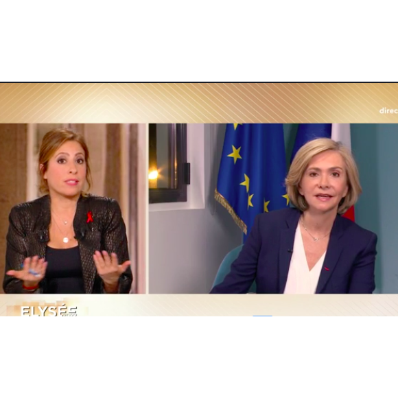 Image extraite de l'émission Elysée 2022 durant laquelle Valérie Pécresse a été interrogée en duplex car elle a été testée positive à la Covid-19 - 24 mars 2022