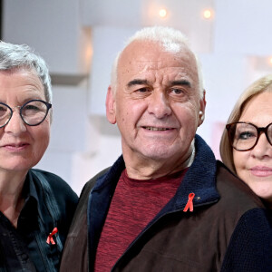 Exclusif - Michel Fugain, son amie Annie Samson et son épouse Sanda Fugain - Enregistrement de l'émission "Vivement dimanche" presentée par M.Drucker au studio Gabriel, à Paris, France, le 13 mars 2022. Diffusion sur France 2 le 27 mars 2022. © Guillaume Gaffiot/Bestimage 