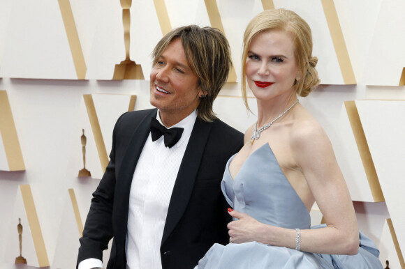 Keith Urban et sa femme Nicole Kidman au photocall de la 94ème édition de la cérémonie des Oscars à Los Angeles, le 27 mars 2022.