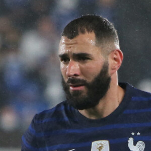 Karim Benzema - L'équipe de France bat la Finlande (2 - 0) lors des éliminatoires pour la Coupe du monde. Helsiniki. Le 16 novembre 2021. © Laurent Lairys / Panoramic / Bestimage