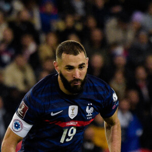 Karim Benzema (19 France) lors du match de football de qualification pour la Coupe du monde 2022 entre la France et le Kazakhstan au stade Parc des Princes à Paris, France, le 13 novembre 2021. La France a gagné 8-0. © Federico Pestellini/Panoramic/Bestimage