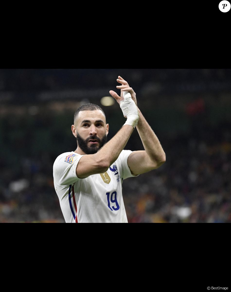 Karim Benzema - Football: La France remporte la coupe de la Ligue des Nations en battant l'Espagne 2 buts à 1 à Milan le 10 octobre 2021. © Inside/Panoramic/Bestimage