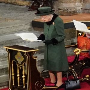 La reine Elisabeth II d'Angleterre - Service d'action de grâce en hommage au prince Philip, duc d'Edimbourg, à l'abbaye de Westminster à Londres, le 29 mars 2022. Le prince Philip, duc d'Edimbourg, est décédé Le 9 avril 2021. Première sortie publique de la souveraine après des ennuis de santé. 