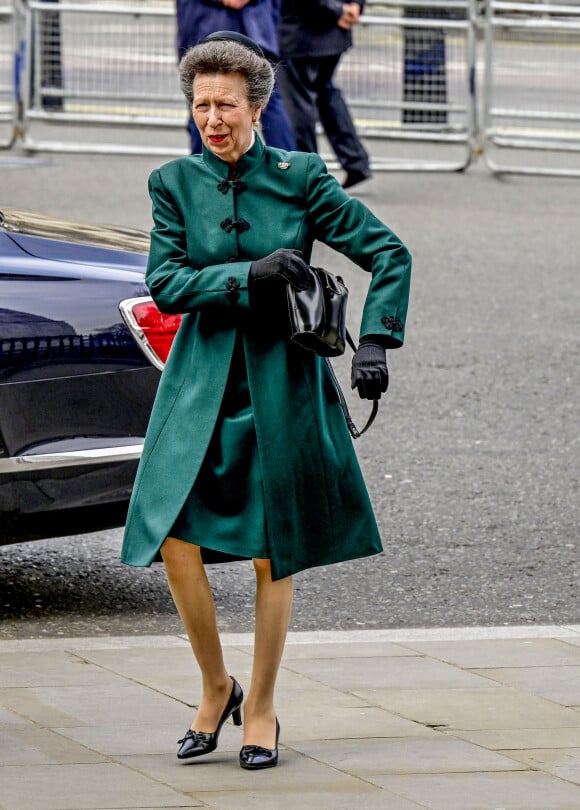 La princesse Anne - Service d'action de grâce en hommage au prince Philip, duc d'Edimbourg, à l'abbaye de Westminster à Londres, le 29 mars 2022. Le prince Philip, duc d'Edimbourg, est décédé le 9 avril 2021. 