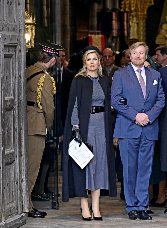 La reine Maxima et le roi Willem-Alexander des Pays-Bas - Service d'action de grâce en hommage au prince Philip, duc d'Edimbourg, à l'abbaye de Westminster à Londres, le 29 mars 2022. Le prince Philip, duc d'Edimbourg, est décédé le 9 avril 2021. 