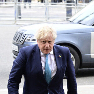 Le Premier ministre britannique, Boris Johnson - Service d'action de grâce en hommage au prince Philip, duc d'Edimbourg, à l'abbaye de Westminster à Londres, le 29 mars 2022.