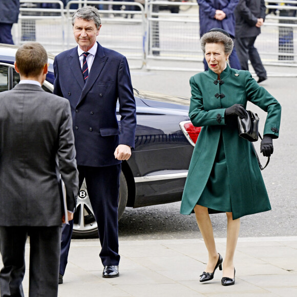 La princesse Anne - Service d'action de grâce en hommage au prince Philip, duc d'Edimbourg, à l'abbaye de Westminster à Londres, le 29 mars 2022.