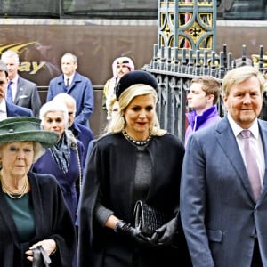 La princesse Beatrix des Pays-Bas, La reine Maxima et le roi Willem-Alexander des Pays-Bas - Service d'action de grâce en hommage au prince Philip, duc d'Edimbourg, à l'abbaye de Westminster à Londres, le 29 mars 2022.