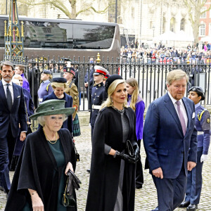 La princesse Beatrix des Pays-Bas, La reine Maxima et le roi Willem-Alexander des Pays-Bas - Service d'action de grâce en hommage au prince Philip, duc d'Edimbourg, à l'abbaye de Westminster à Londres, le 29 mars 2022.