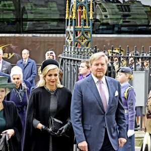 La princesse Beatrix des Pays-Bas, La reine Maxima et le roi Willem-Alexander des Pays-Bas - Service d'action de grâce en hommage au prince Philip, duc d'Edimbourg, à l'abbaye de Westminster à Londres, le 29 mars 2022.