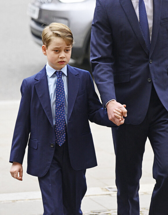 Le prince George de Cambridge - Service d'action de grâce en hommage au prince Philip, duc d'Edimbourg, à l'abbaye de Westminster à Londres, le 29 mars 2022.