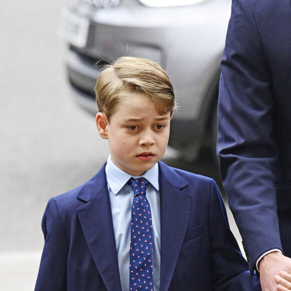 Le prince George de Cambridge - Service d'action de grâce en hommage au prince Philip, duc d'Edimbourg, à l'abbaye de Westminster à Londres, le 29 mars 2022.