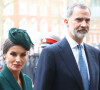 La reine Consort Letizia d'Espagne et le roi Felipe VI arrivent pour la messe en hommage au duc d'Edimbourg à l'abbaye de Westminster à Londres, le 29 mars 2022. Photo by John Rainford/Splash News/ABACAPRESS.COM