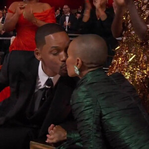 Will Smith et sa femme Jada Pinkett Smith lors de la 94ème édition de la cérémonie des Oscars à Los Angeles. Le 27 mars 2022.