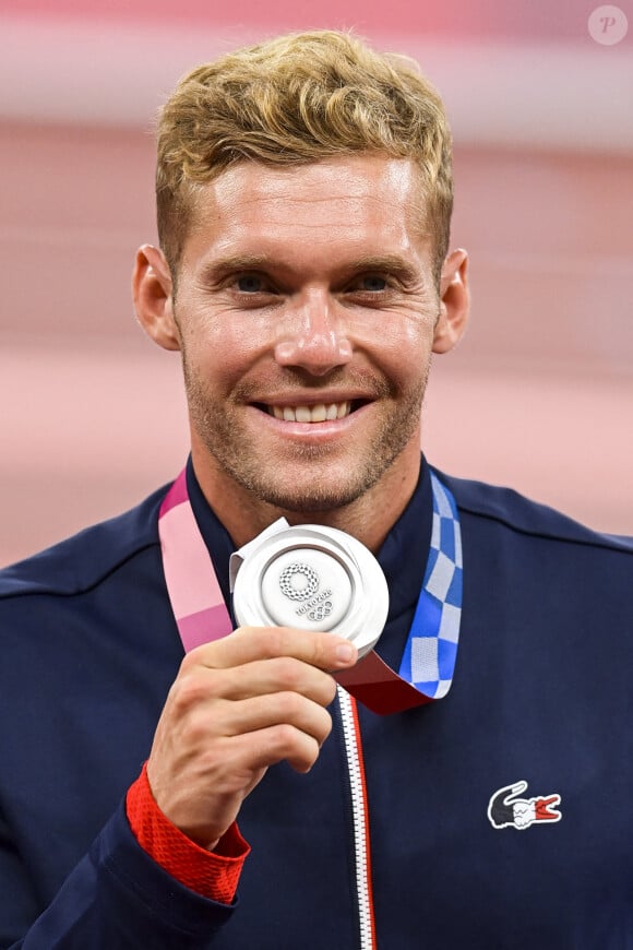 Kevin Mayer en argent sur le décathlon aux Jeux Olympiques de Tokyo au stade Olympique de Tokyo, Japon. © Jean-Baptiste Autissier