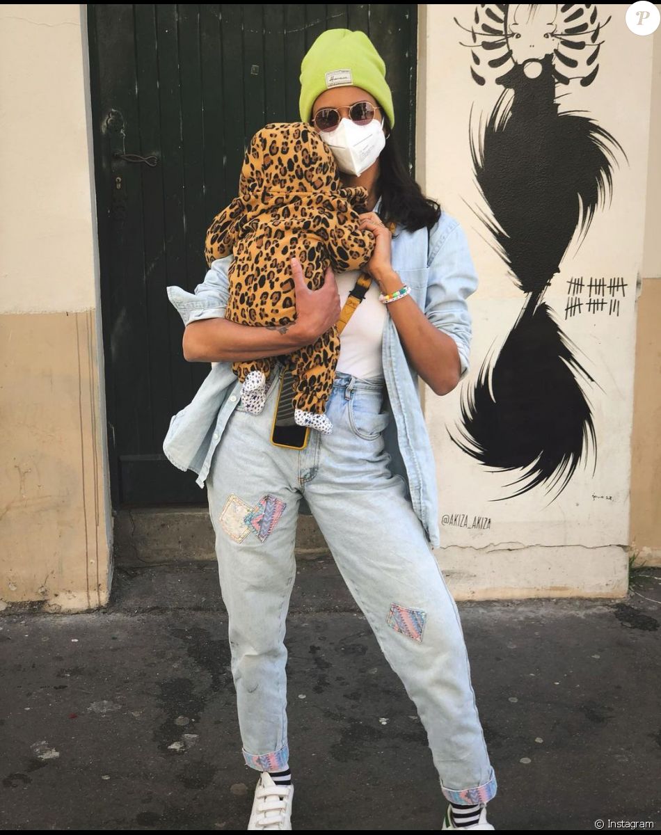 Shy'm avec son fils, Tahoma.