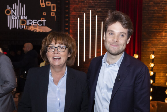 Exclusif - Nathalie Saint-Cricq et son fils Benjamin Duhamel - Enregistrement de l'émission "On Est En Direct (OEED)" diffusée en direct sur France 2