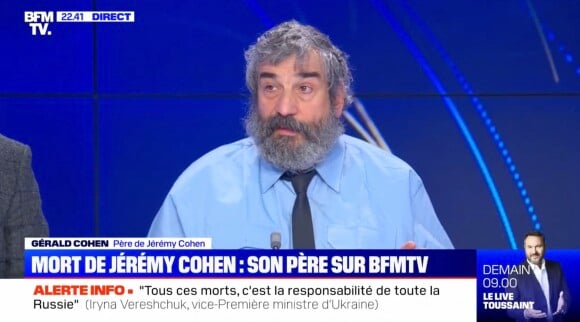 Gérald Cohen, le père de Jérémy Cohen, sur le plateau de BFMTV.