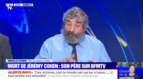 Gérald Cohen, le père de Jérémy Cohen, sur le plateau de BFMTV.